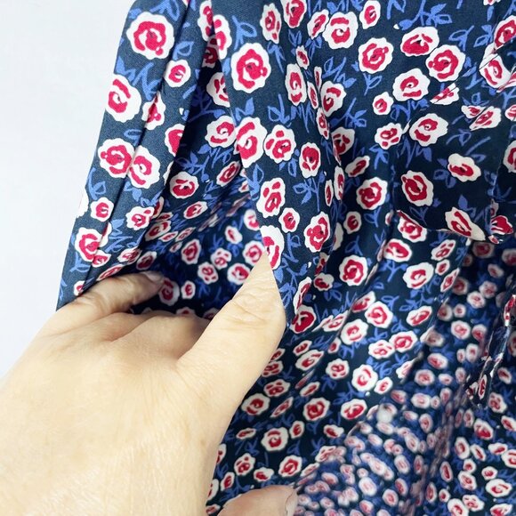 Tommy Hilfiger Blue Red & White Floral Sleeveless Belted Shirt Dress Womens Sz 4 - Picture 4 of 6